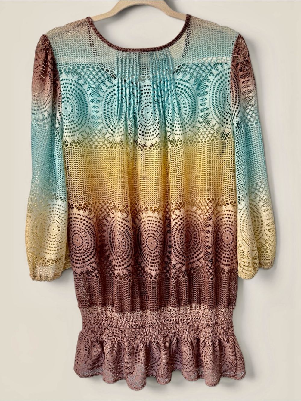 Sundance Horizons Ombre Sheer Knit  Blouson Tunic Size Medium Coastal Cowgirl - Picture 4 of 8